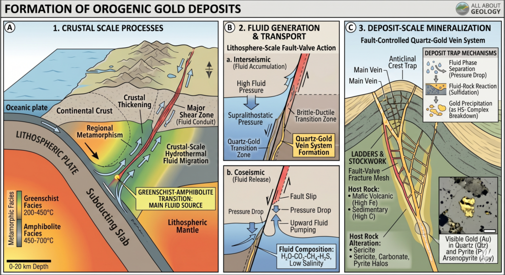 Oragenic Gold Deposits Formation