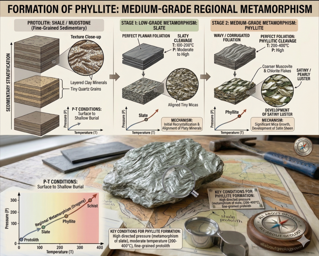 Formation phyllite
