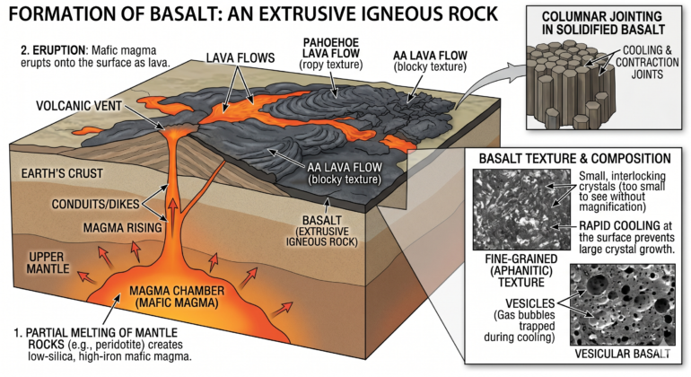 Basalt - ALL ABOUT GEOLOGY Basalt Rock: Properties, Formation, and ...
