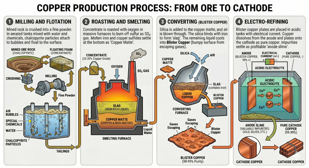 Copper production process