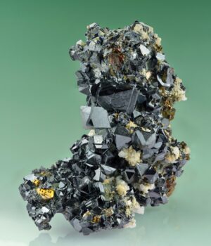 Sphalerite mineral sharp tetrahedral crystals displaying submetallic to resinous luster